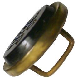 - Black Glass with gold luster (1-1/4")